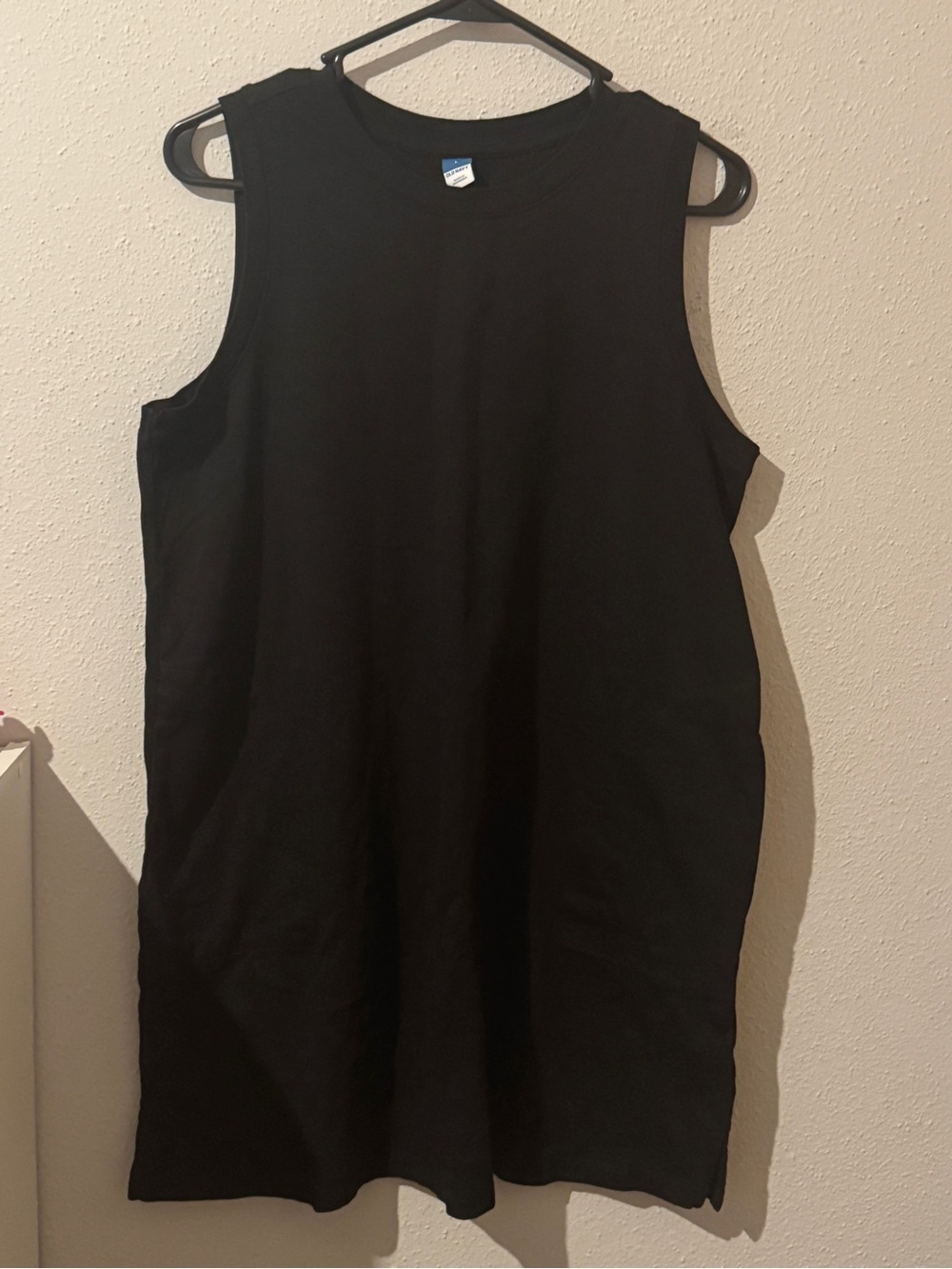 Old Navy Black Cotton Sleeveless Shirt Dress
